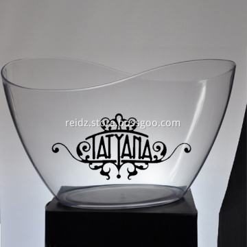 Glass  bucket with stand and tray